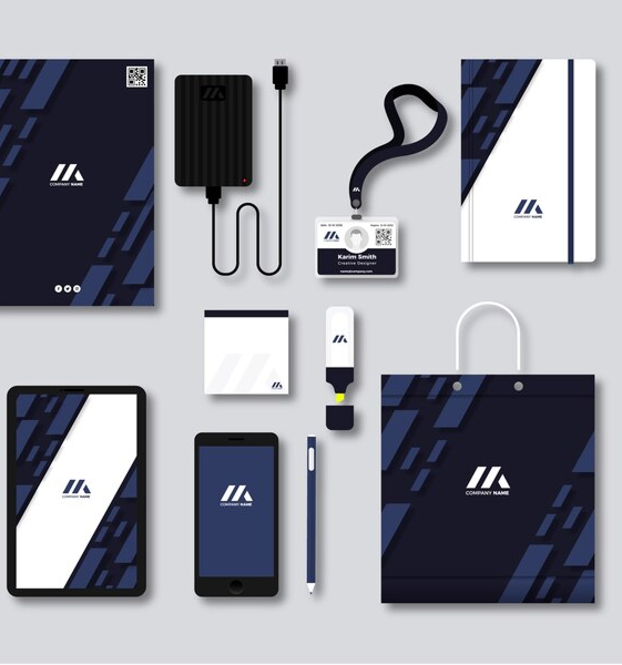 Branding and identity concept with logo design and color selection