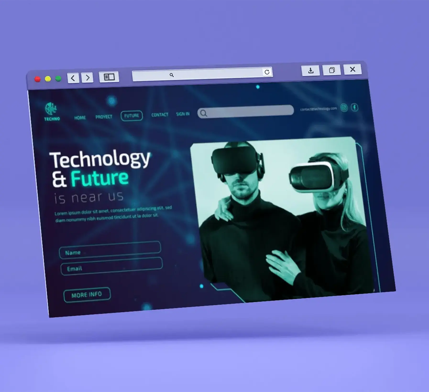 Website development service mockup showcasing a responsive design on multiple devices.